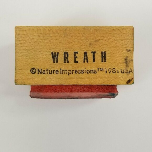 Vintage Christmas Holiday Rubber Stamps Nature Impressions Wreath 1st Class Toys - Picture 3 of 11